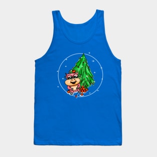 Christmas funny colored bulls. Tank Top